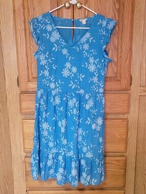 Cato Blue And White Floral Dress, Size M